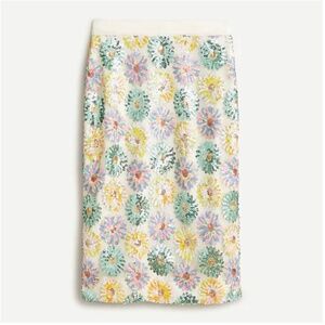NWT J. Crew No 2 pencil skirt in sequin floral